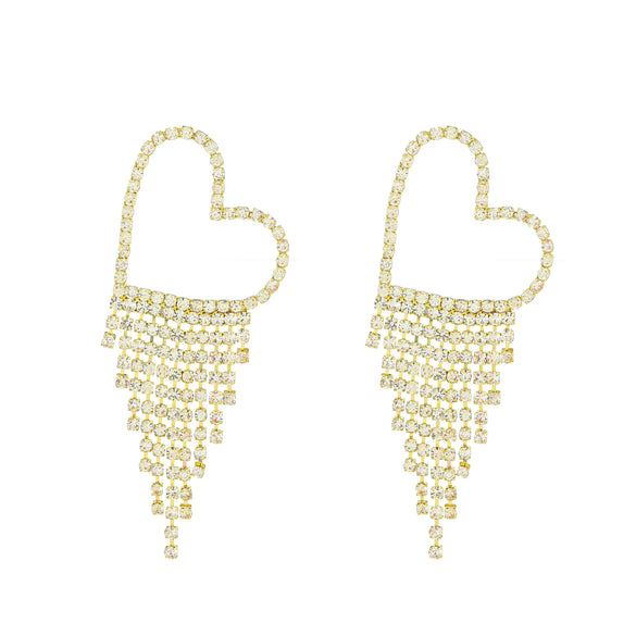 Wholesale Women's Long Tassel Earrings Copper With Diamond Butterfly And Heart Shape Design