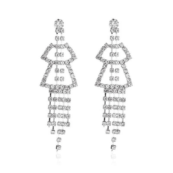 Wholesale Women's Long Tassel Earrings Copper With Diamond Butterfly And Heart Shape Design