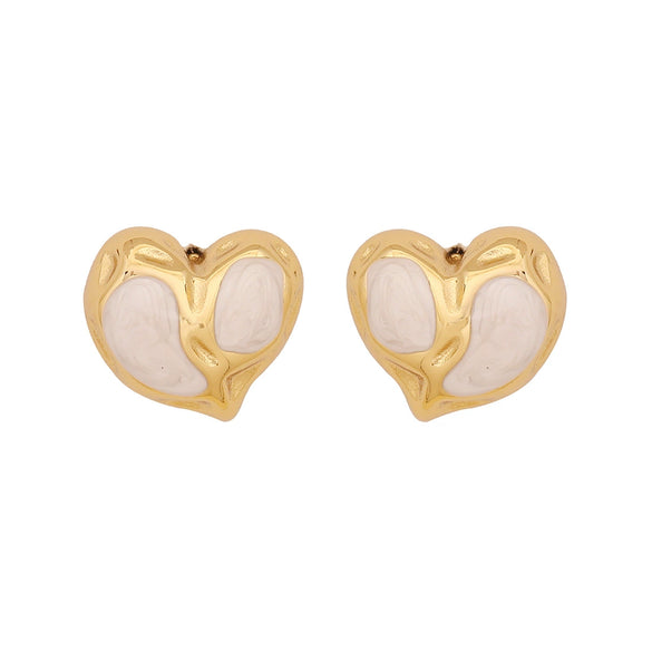 Wholesale Women's Love Earrings Stainless Steel Heart Shaped With Oil Dripping Treatment