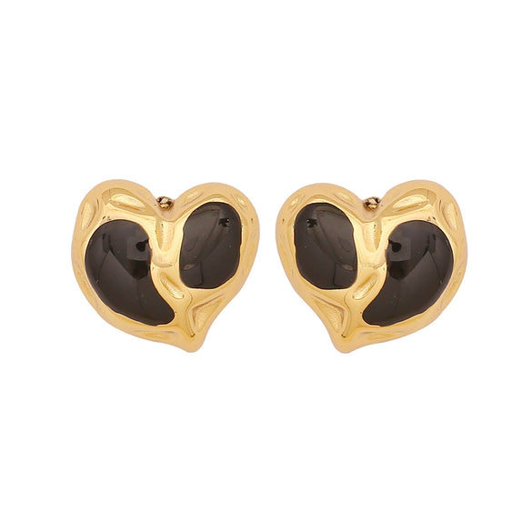 Wholesale Women's Love Earrings Stainless Steel Heart Shaped With Oil Dripping Treatment
