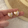 Wholesale Women's Love Earrings Stainless Steel Heart Shaped With Oil Dripping Treatment