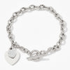 Wholesale Women's Love Heart Stainless Steel Bracelet With Vacuum Plating And Diamond Simple Style