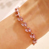 Wholesale Women's Love Hollow Heart Shape Zinc Alloy Micro Inlaid Zircon Jewelry Bracelet With Diamond Design