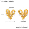 Wholesale Women's Love Imitation Pearl Jewelry Set 316L Stainless Steel Electroplated Heart Pattern Necklace Earrings Ring Bracelet