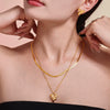 Wholesale Women's Love Imitation Pearl Jewelry Set 316L Stainless Steel Electroplated Heart Pattern Necklace Earrings Ring Bracelet