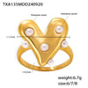 Wholesale Women's Love Imitation Pearl Jewelry Set 316L Stainless Steel Electroplated Heart Pattern Necklace Earrings Ring Bracelet