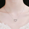 Wholesale Women's Love Pendant Necklace S925 Sterling Silver Plated With Pt950 Gold Heart Pattern