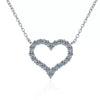 Wholesale Women's Love Pendant Necklace S925 Sterling Silver Plated With Pt950 Gold Heart Pattern