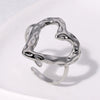 Wholesale Women's Love Ring Open Heartshaped Stainless Steel 18K Goldplated Ring