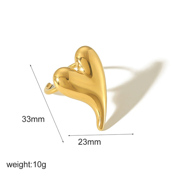 Wholesale Women's Love Ring Titanium Steel Heartshaped High Sense Electroplated