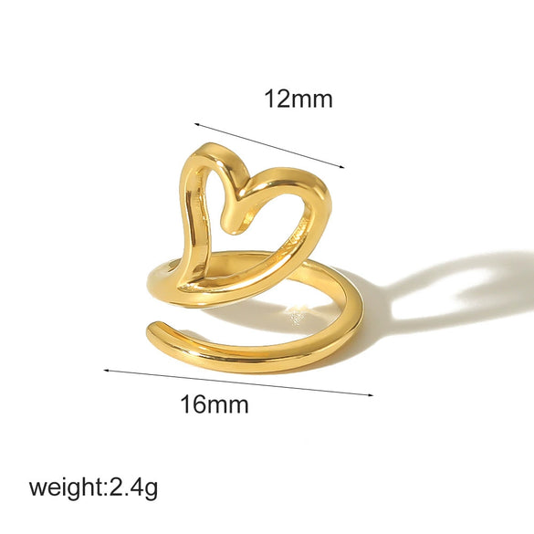 Wholesale Women's Love Ring Titanium Steel Heartshaped High Sense Electroplated