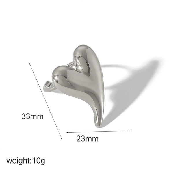 Wholesale Women's Love Ring Titanium Steel Heartshaped High Sense Electroplated