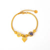 Wholesale Women's Love Round Stainless Steel Bracelet With Heart And Geometric Elements 18K Gold Plated