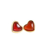 Wholesale Women's Love Series 18K Gold Plated Titanium Steel Heart Shaped Earrings With Electroplating