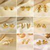 Wholesale Women's Love Series 18K Gold Plated Titanium Steel Heart Shaped Earrings With Electroplating