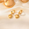 Wholesale Women's Love Series 18K Gold Plated Titanium Steel Heart Shaped Earrings With Electroplating