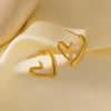 Wholesale Women's Love Series 18K Gold Plated Titanium Steel Heart Shaped Earrings With Electroplating