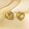Wholesale Women's Love Series 18K Gold Plated Titanium Steel Heart Shaped Earrings With Electroplating