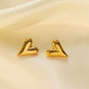 Wholesale Women's Love Series 18K Gold Plated Titanium Steel Heart Shaped Earrings With Electroplating
