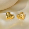 Wholesale Women's Love Series 18K Gold Plated Titanium Steel Heart Shaped Earrings With Electroplating