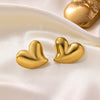 Wholesale Women's Love Series 18K Gold Plated Titanium Steel Heart Shaped Earrings With Electroplating
