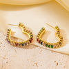 Wholesale Women's Love Series 18K Gold Plated Titanium Steel Heart Shaped Earrings With Electroplating