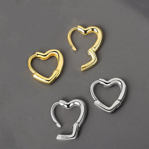 Wholesale Women's Lovely Heart Shaped Copper Ear Jewelry With Electroplating Simple Temperament Ins Style