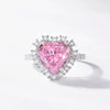 Wholesale Women's Loveshaped High Carbon Diamond Ring S925 Sterling Silver Ice Flower Cut Electroplated Geometric Style