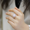 Wholesale Women's Loveshaped High Carbon Diamond Ring S925 Sterling Silver Ice Flower Cut Electroplated Geometric Style