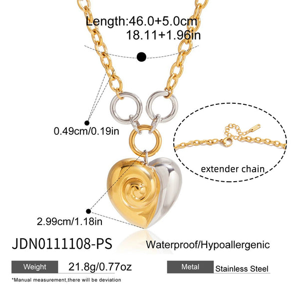 Wholesale Women's Lovethemed Titanium Steel And Stainless Steel Jewelry Set With Heart Drop Bell Patterns Electroplated