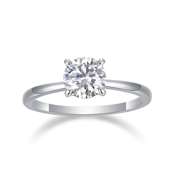 Wholesale Women's Luxury Closedback Moissanite Ring S925 Silver Platinumplated Geometric Style Set With Diamonds