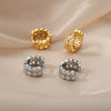 Wholesale Women's Luxury Copper Zircon Heart Geometric Electroplated Earrings