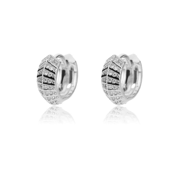 Wholesale Women's Luxury Copper Zircon Heart Geometric Electroplated Earrings