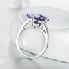 Wholesale Women's Luxury Exaggerated Rectangular Zircon Inlaid Ring S925 Silver With Geometric Pattern Electroplated