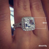 Wholesale Women's Luxury Exquisite Geometric Zircon Copper Ring
