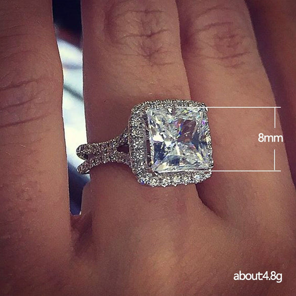 Wholesale Women's Luxury Exquisite Geometric Zircon Copper Ring