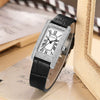 Wholesale Women's Luxury Fashion Quartz Watch With Alloy Case Genuine Leather Strap And Stainless Steel Buckle Embedded With Diamonds Rectangular Dial