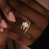 Wholesale Women's Luxury Geometric Zircon Copper Ring Three Piece Set