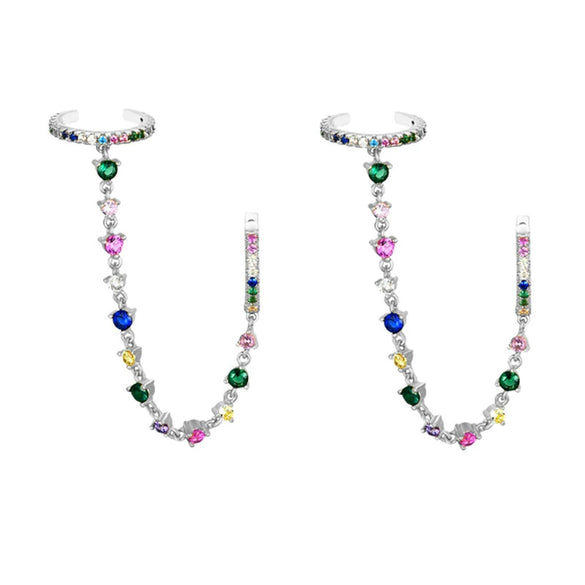 Wholesale Women's Luxury Geometric Zircon Earring Sets Copper Purely Handmade