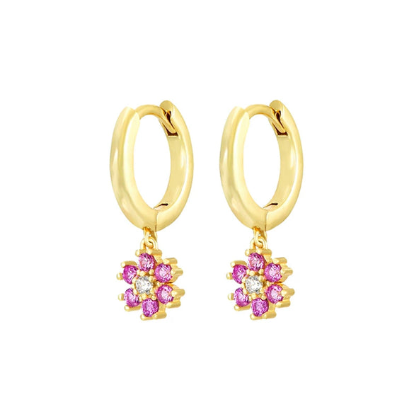 Wholesale Women's Luxury Geometric Zircon Earring Sets Copper Purely Handmade