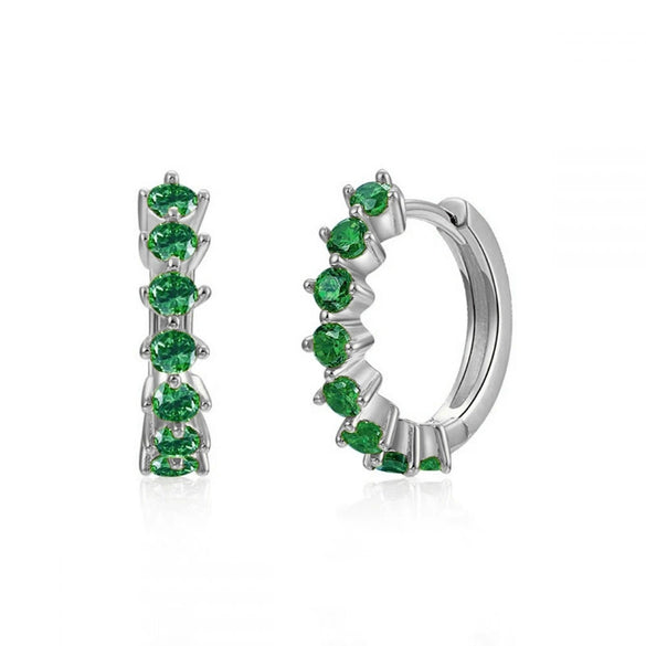 Wholesale Women's Luxury Geometric Zircon Earring Sets Copper Purely Handmade