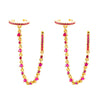 Wholesale Women's Luxury Geometric Zircon Earring Sets Copper Purely Handmade