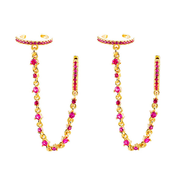 Wholesale Women's Luxury Geometric Zircon Earring Sets Copper Purely Handmade