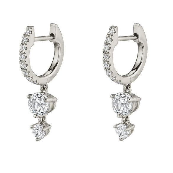 Wholesale Women's Luxury Geometric Zircon Earring Sets Copper Purely Handmade