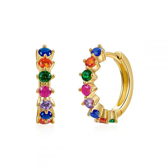 Wholesale Women's Luxury Geometric Zircon Earring Sets Copper Purely Handmade