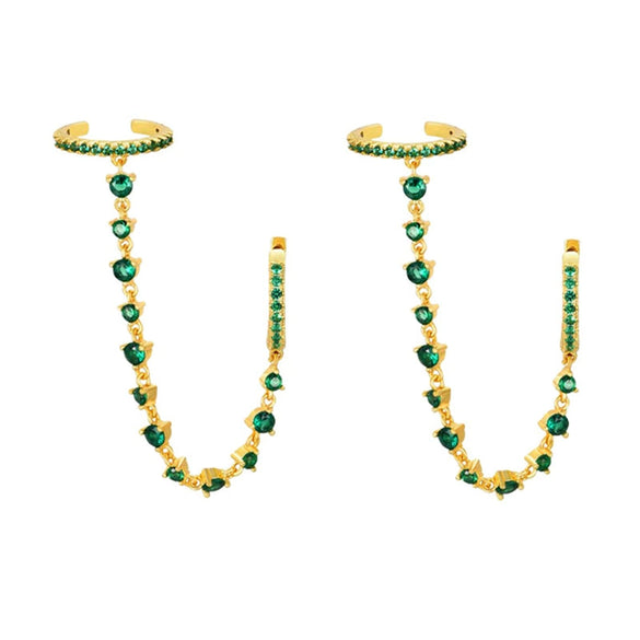 Wholesale Women's Luxury Geometric Zircon Earring Sets Copper Purely Handmade