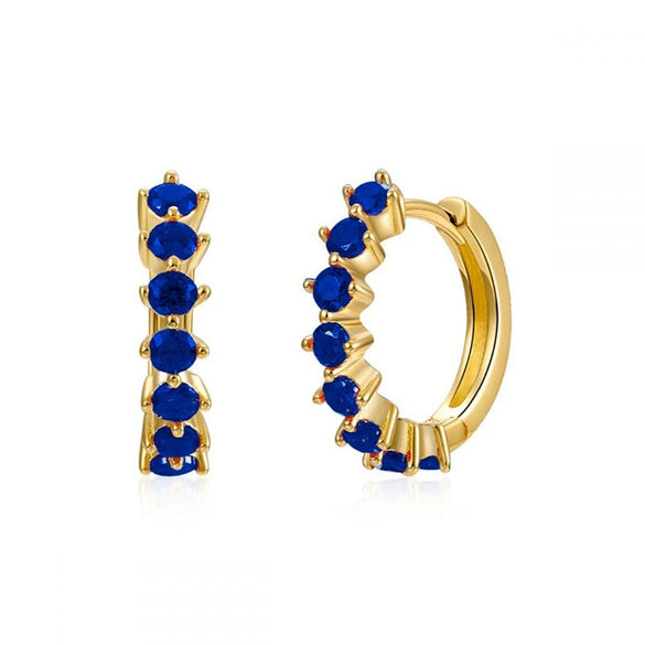 Wholesale Women's Luxury Geometric Zircon Earring Sets Copper Purely Handmade