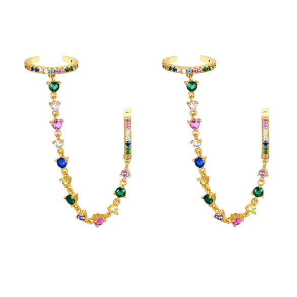 Wholesale Women's Luxury Geometric Zircon Earring Sets Copper Purely Handmade