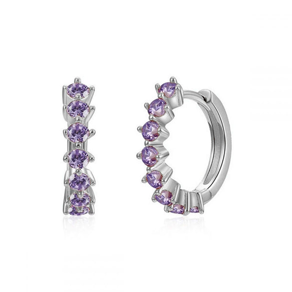 Wholesale Women's Luxury Geometric Zircon Earring Sets Copper Purely Handmade