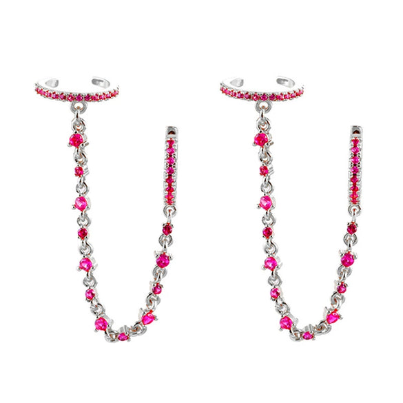 Wholesale Women's Luxury Geometric Zircon Earring Sets Copper Purely Handmade